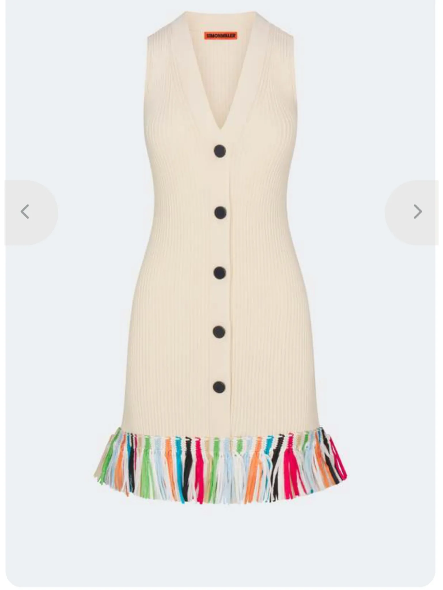 Simon Miller Simone Rocha Cream Ribbed Knit Mini Dress